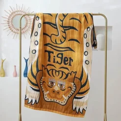 Nordisches Badetuch aus Baumwolle – groß, 80 x 160 cm, weich, schnelltrocknend, ethnischer Boho-Stil