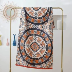 Nordisches Badetuch aus Baumwolle – groß, 80 x 160 cm, weich, schnelltrocknend, ethnischer Boho-Stil
