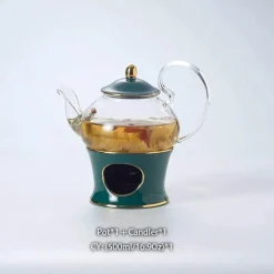 Nordisches Blumentee-Set – Porzellan-Teekanne mit Sieb