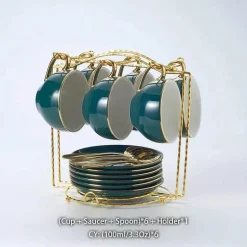 Nordisches Blumentee-Set – Porzellan-Teekanne mit Sieb