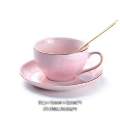 Nordisches Marmor-Teeservice aus Porzellan – elegante Teekanne und Teetassen für Tee und Kaffee