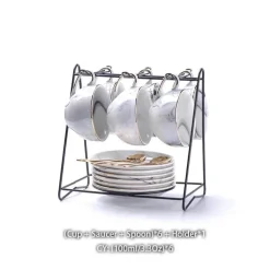 Nordisches Marmor-Teeservice aus Porzellan – elegante Teekanne und Teetassen für Tee und Kaffee