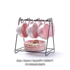 Nordisches Marmor-Teeservice aus Porzellan – elegante Teekanne und Teetassen für Tee und Kaffee