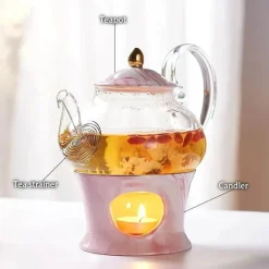 Nordisches Marmor-Teeservice aus Porzellan – elegante Teekanne und Teetassen für Tee und Kaffee