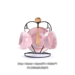 Nordisches Marmor-Teeservice aus Porzellan – elegante Teekanne und Teetassen für Tee und Kaffee