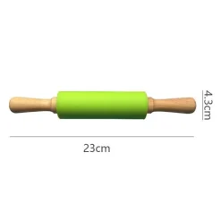 Nudelholz aus Silikon mit Holzgriff – Antihaft-Backwerkzeug