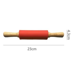 Nudelholz aus Silikon mit Holzgriff – Antihaft-Backwerkzeug