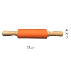 Nudelholz aus Silikon mit Holzgriff – Antihaft-Backwerkzeug