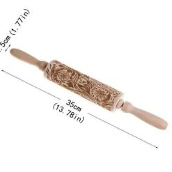 Nudelholz in Schneeflockenform – Plätzchenbackwerkzeug aus Holz für das Backen an Feiertagen