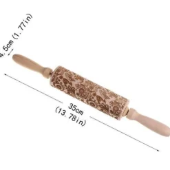 Nudelholz in Schneeflockenform – Plätzchenbackwerkzeug aus Holz für das Backen an Feiertagen