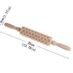 Nudelholz in Schneeflockenform – Plätzchenbackwerkzeug aus Holz für das Backen an Feiertagen