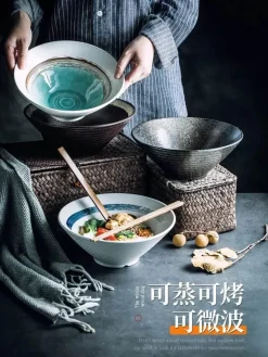 Nudelschüssel aus Keramik – Retro-Design für das Restaurant zu Hause