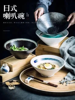 Nudelschüssel aus Keramik – Retro-Design für das Restaurant zu Hause