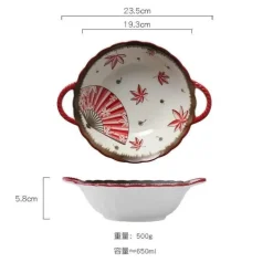 Nudelschüssel aus Keramik mit Griff – mikrowellengeeignet, 700 ml, Küchengeschirr