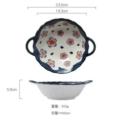 Nudelschüssel aus Keramik mit Griff – mikrowellengeeignet, 700 ml, Küchengeschirr