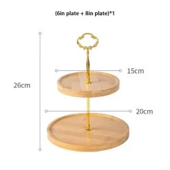 Obstkuchenständer-Set aus Bambus – Eleganter Dessertteller aus Holz für Snacks und Leckereien