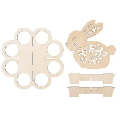 Ostereierständer aus Holz mit Hasenmotiv – Kreative Feiertagsdekoration