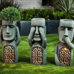 Osterinsel-Statue-Pflanzgefäß – Garten-Blumentopf-Dekor