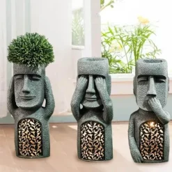 Osterinsel-Statue-Pflanzgefäß – Garten-Blumentopf-Dekor