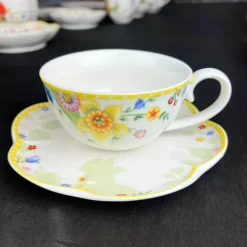 Oster-Tulpen-Geschirrset – Frühlingsinspiriertes Serviergeschirr aus Keramik