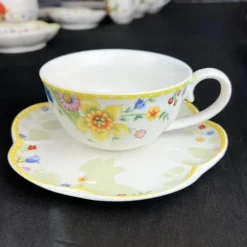 Oster-Tulpen-Geschirrset – Frühlingsinspiriertes Serviergeschirr aus Keramik