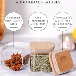 5oz Vorratsgläser aus Glas mit Bambusdeckel für Tee- und Kaffeebohnen