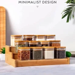 5oz Vorratsgläser aus Glas mit Bambusdeckel für Tee- und Kaffeebohnen