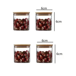 5oz Vorratsgläser aus Glas mit Bambusdeckel für Tee- und Kaffeebohnen