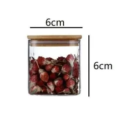 5oz Vorratsgläser aus Glas mit Bambusdeckel für Tee- und Kaffeebohnen