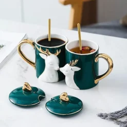 Paar 3D Keramiktassen-Set - Süße Liebestassen