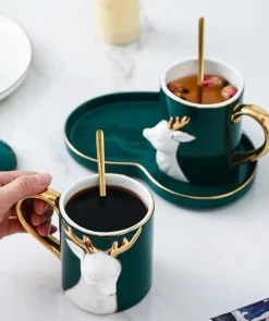 Paar 3D Keramiktassen-Set - Süße Liebestassen