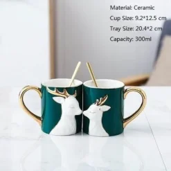 Paar 3D Keramiktassen-Set - Süße Liebestassen