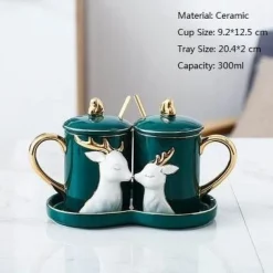 Paar 3D Keramiktassen-Set - Süße Liebestassen