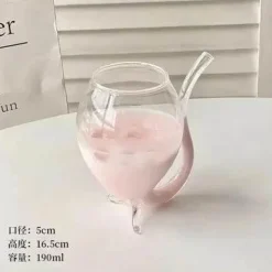 Paar Glasbecher-Set – Herz, Liebesvogel, Cocktail-Tee-Kaffeetassen