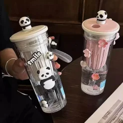 Panda-Wasserflasche – entzückender wiederverwendbarer Getränkebehälter für Kinder und Erwachsene
