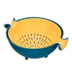 Pastellfarbene Doppel-Abtropfkorbschüssel – Küchensieb und Servierschale