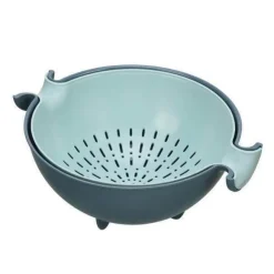 Pastellfarbene Doppel-Abtropfkorbschüssel – Küchensieb und Servierschale