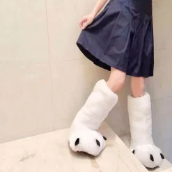 Pelzige Bärenklauen-Hausschuhe – Bequeme Winterhausschuhe