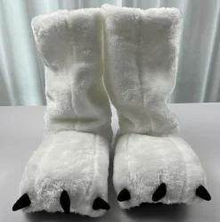 Pelzige Bärenklauen-Hausschuhe – Bequeme Winterhausschuhe