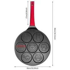 Pfannkuchenpfanne mit Cartoon-Tiermotiv – 7-förmige Hochleistungs-Grillplatte