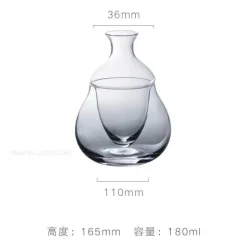 Pfauenblaues Sake-Krug-Set – Elegante Kristallweingläser, Sake-Topf