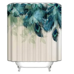 Pfauen-Duschvorhang – Farbenfrohes Badezimmer-Dekor-Accessoire