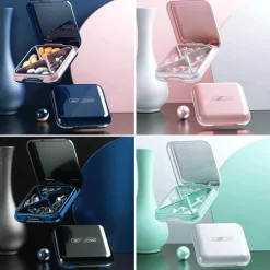 Pillendose mit 4 Fächern – Reisekapselhülle für Medikamente