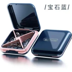 Pillendose mit 4 Fächern – Reisekapselhülle für Medikamente