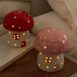 Pilz Keramik Nachttischlampe - Verträumtes Nachtlicht