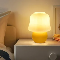 Pilz Tischlampe - Sanft leuchtendes Nachtlicht Dekor