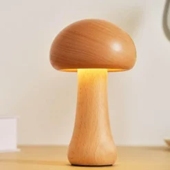 Pilzlampe aus Massivholz - Einzigartige Tischleuchte