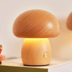 Pilzlampe aus Massivholz - Einzigartige Tischleuchte