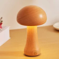 Pilzlampe aus Massivholz - Einzigartige Tischleuchte