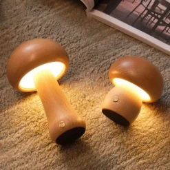 Pilzlampe aus Massivholz - Einzigartige Tischleuchte